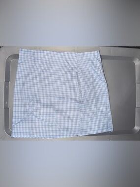 Light Blue Checked Mini Skirt